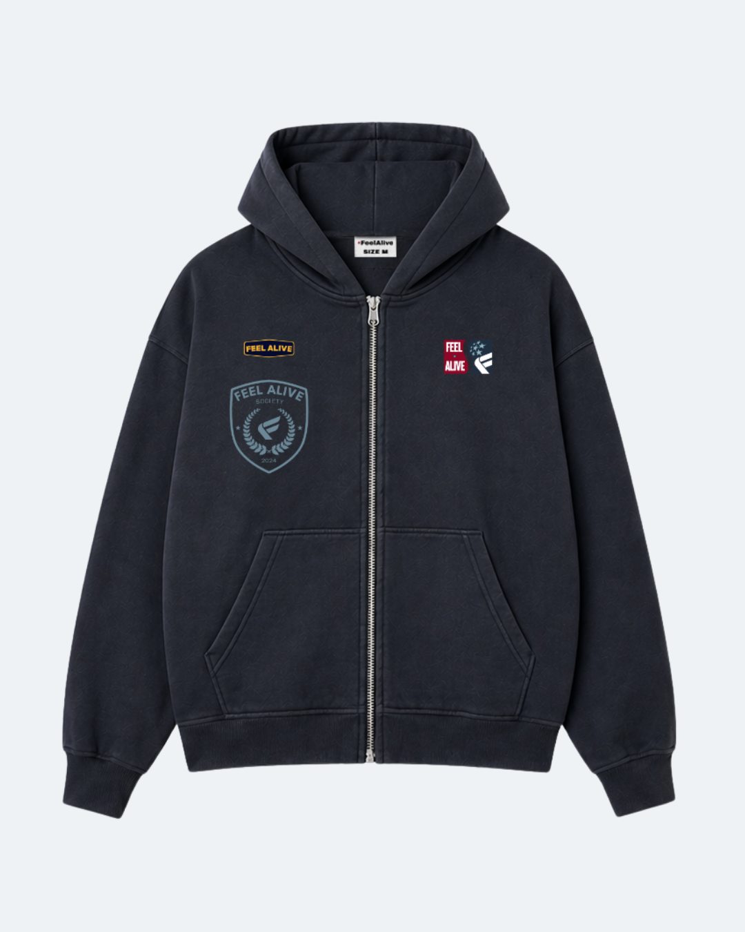 BLUE PATCH ZIP