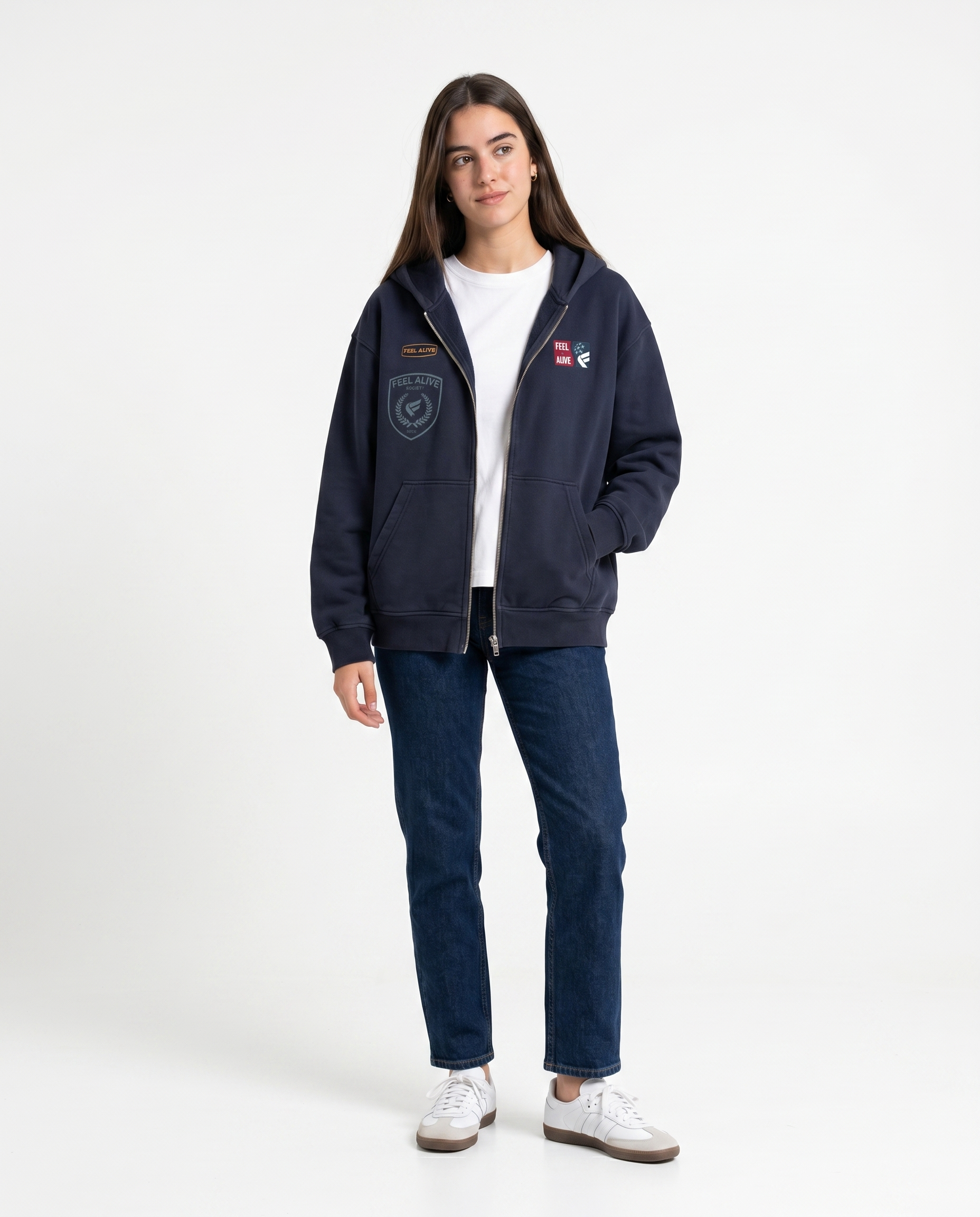 BLUE PATCH ZIP