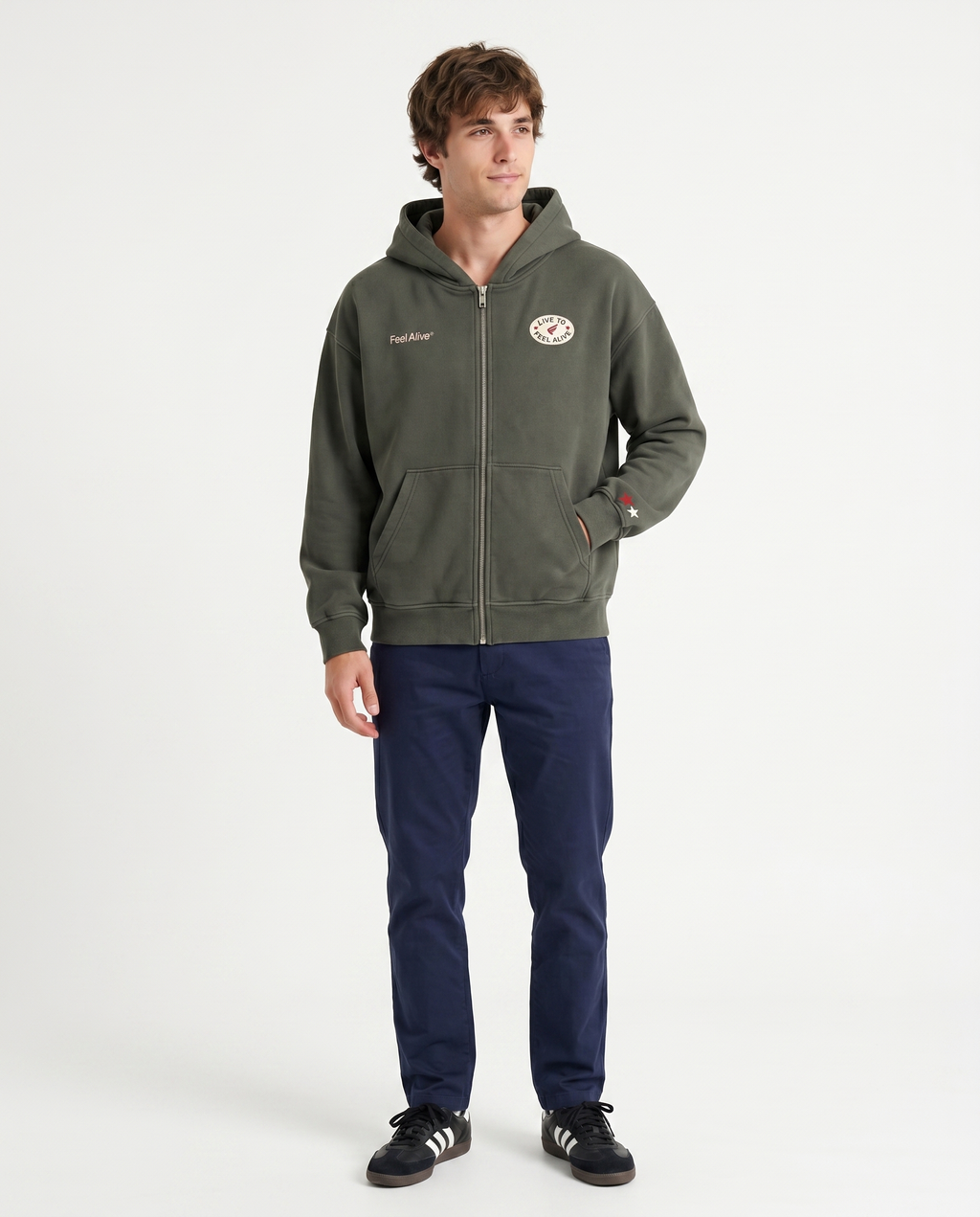 GREEN PATCH ZIP